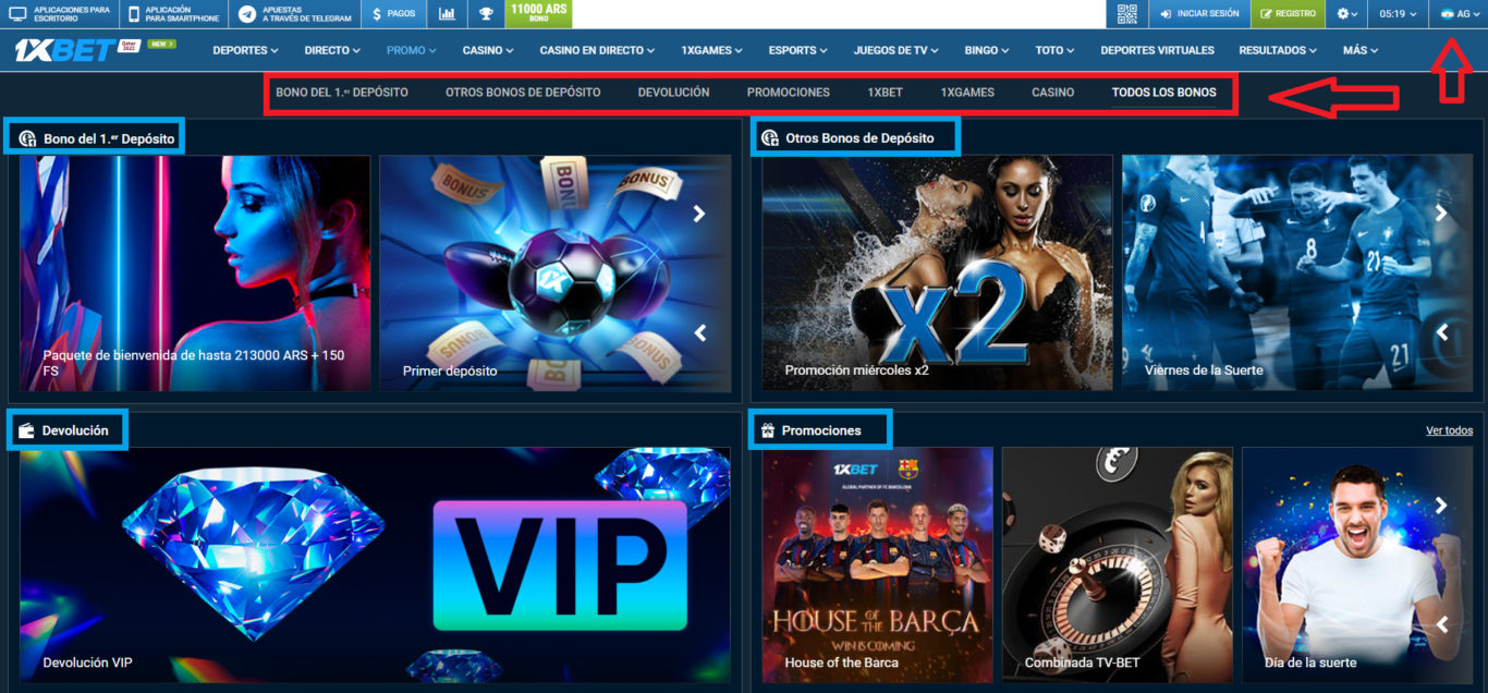 ¿Cómo usar el bono de clientes registrados en 1xBet en Argentina?