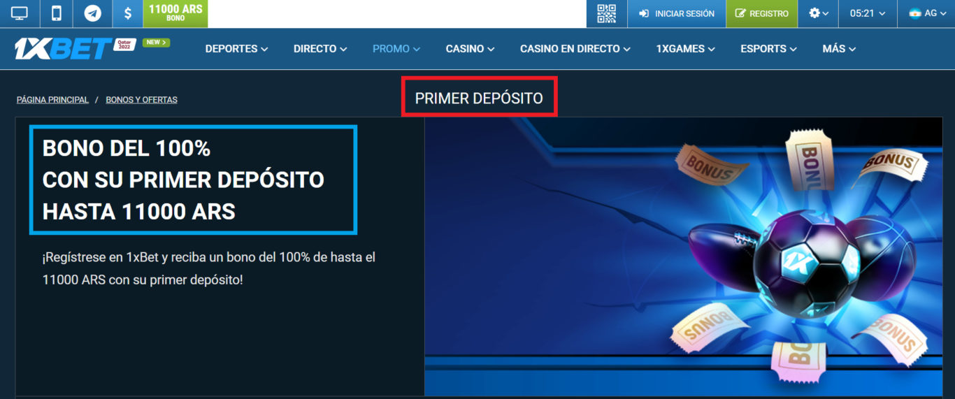 Todos los bonos, que son válidos en 1xBet